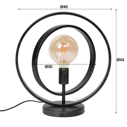 Moderne Tischlampe Turn von lefurn.de mit weißem Lampenschirm und schwarzem Basis für stilvolle Beleuchtung.