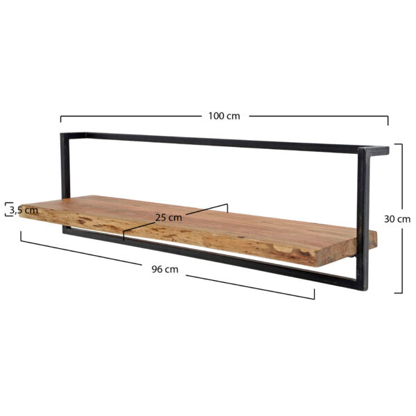 Wandregal Edge 100 von lefurn.de, modernes Wandregal mit Holzoptik, für stilvolle Aufbewahrung und Dekoration an der Wand.