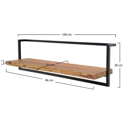 Wandregal Edge 100 von lefurn.de, modernes Wandregal mit Holzoptik, für stilvolle Aufbewahrung und Dekoration an der Wand.