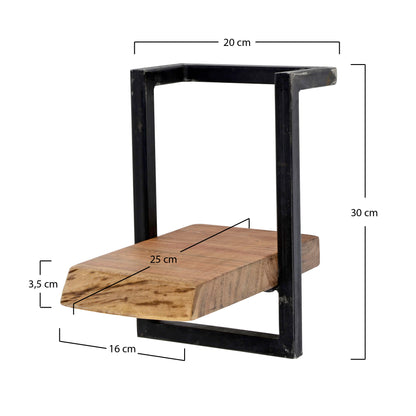 Wandregal Edge 20 von lefurn.de, modernes Wandregal mit klaren Linien und Holzoptik, ideal für Wohnzimmer und Flur.