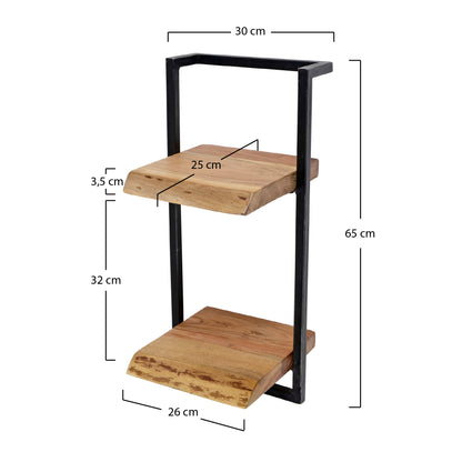 Wandregal Edge 2E von lefurn.de, modernes schwarzes Wandregal mit zwei Ablageflächen für stilvolle Raumgestaltung