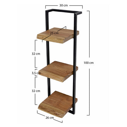 Wandregal Edge 3E von lefurn.de, modernes Wandregal mit mehreren Ablagen aus Holz, ideal für Wohnzimmer oder Küche