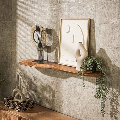 Wandregal Organic 120 von lefurn.de, modernes Holz-Wandregal mit natürlichem Design und praktischer Ablagefläche.