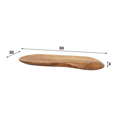 Wandregal Organic 60 von lefurn.de, modernes schwarzes Wandregal mit drei Ablageflächen aus Holz.