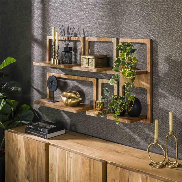 Wandregal Set Curvy von lefurn.de mit eleganten, geschwungenen Wandregalen für stilvolle Raumgestaltung.
