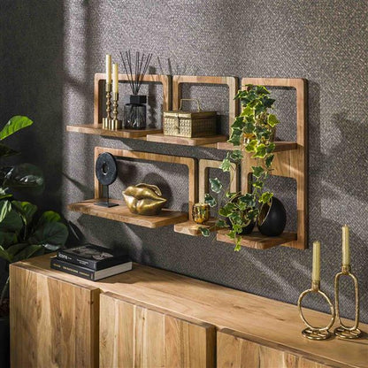 Wandregal Set Curvy von lefurn.de mit eleganten, geschwungenen Wandregalen für stilvolle Raumgestaltung.