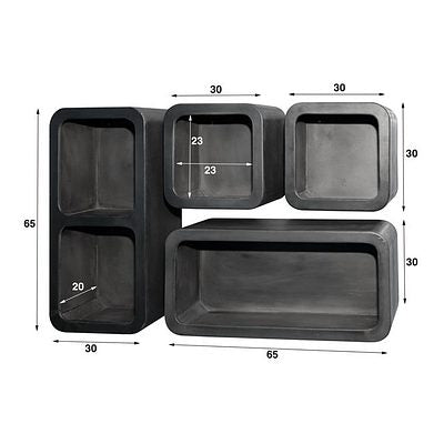 Dunkelbraunes Wandregal-Set von lefurn.de, modernes Wandregal zum Aufhängen, aus Holz mit mehreren Ablageflächen.
