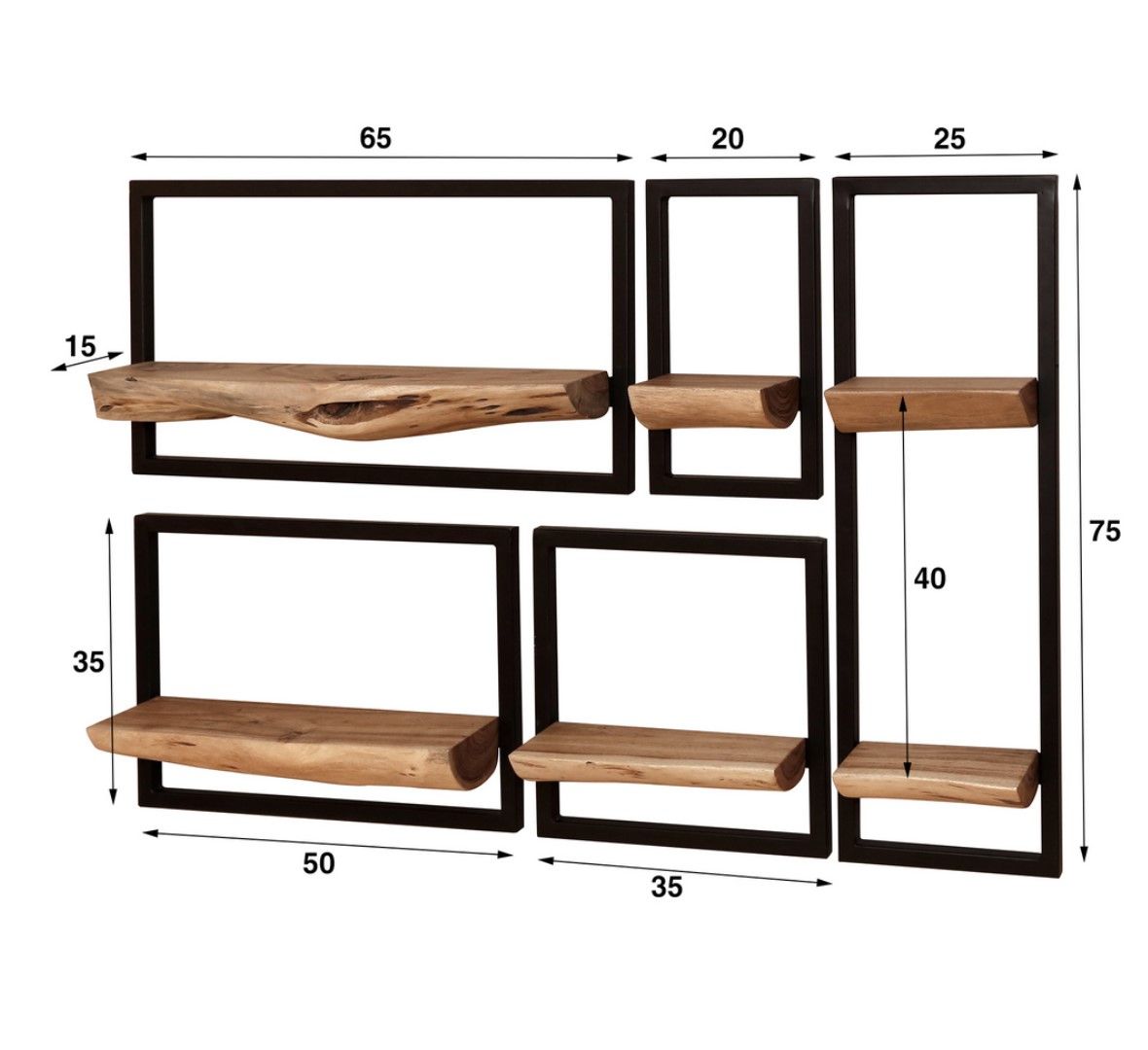 Wandregal Set Edge von lefurn.de, modernes Wandregal mit klaren Linien und stilvollem Design, montiert an der Wand.