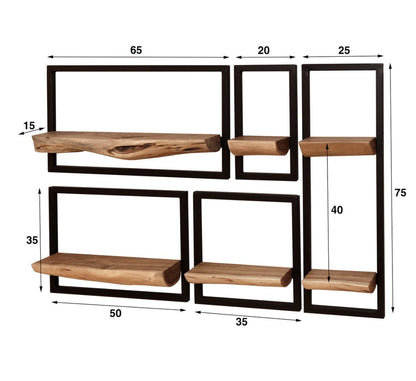 Wandregal Set Edge von lefurn.de, modernes Wandregal mit klaren Linien und stilvollem Design, montiert an der Wand.