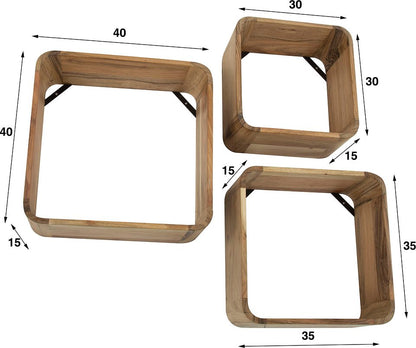 Wandregal Set Harry von lefurn.de, modernes Wandregal mit mehreren Ablageflächen aus Holz, ideal für Wohnzimmer und Flur