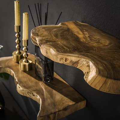Wandregal Set Natural Line von lefurn.de, modernes Wandregal mit Holzoptik, ideal für Wohnzimmer oder Schlafzimmer.