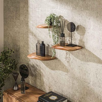 Wandregal Set Organic von lefurn.de, modernes Wandregal aus Holz mit natürlichem Design für Wanddekoration und Stauraum