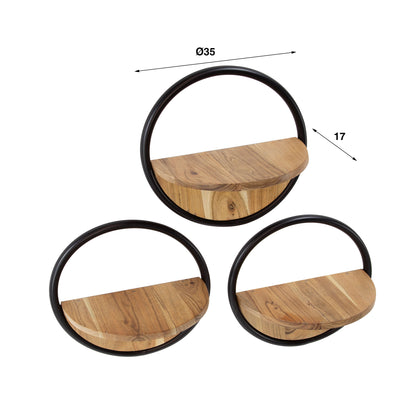 Rundes Wandregal Set von lefurn.de, elegantes Wandregal mit runden Ablagen für moderne Dekorationen an der Wand