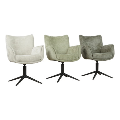Moderner Stuhl Nate von lefurn.de mit schwarzer Sitzfläche und eleganten Metallbeinen, ideal für Esszimmer oder Büro.