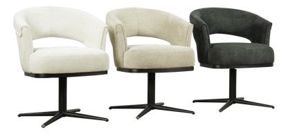 Bequemer Nester Stuhl von lefurn.de mit modernem Design, schwarzer Sitzfläche und Holzbeinen, ideal für Esszimmer oder Büro.