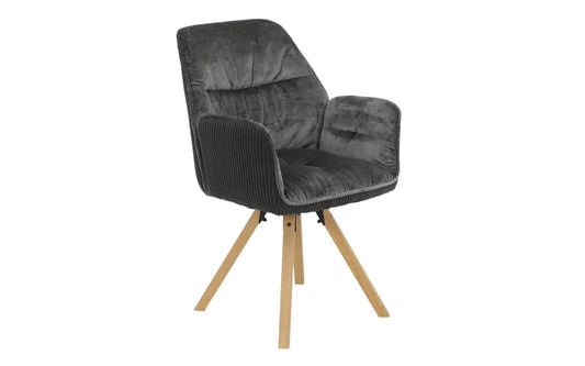 Lefurn.de Stuhl Beatrix S mit Holzbeinen und gepolstertem Sitz in modernem Design, Ansicht von vorne