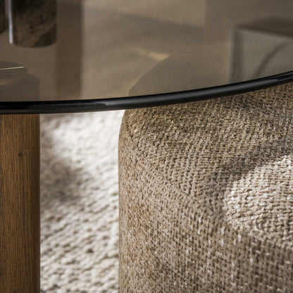 Moderner Couchtisch Tinto Pouf von lefurn.de mit elegantem Design und langlebigem Holz, ideal für Wohnzimmer.