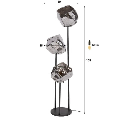 Moderne Stehlampe Rock von lefurn.de mit stilvollem Design und hellen Licht für Wohnzimmer oder Schlafzimmer, auf dem Bild sichtbar.